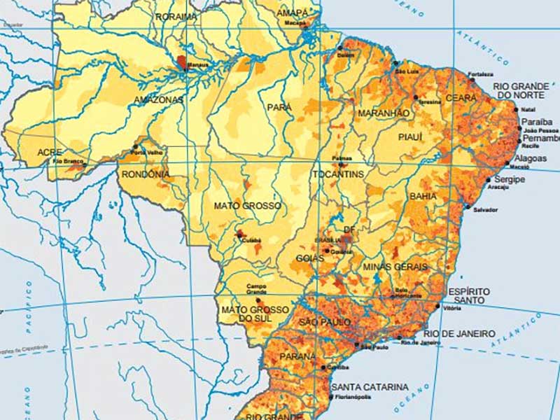 Mapa para exemplificar técnicas de segmentação demográfica